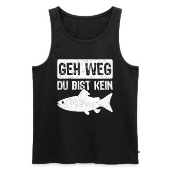 Angler Angeln Fischer Fischen Angel Spruch - Männer Premium Bio Tank Top - Schwarz - Vorne - Michal (187cm)