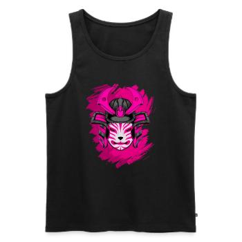 Kitsun Vaporwave Japanese Kami Vaporwave Kitsune - Men's Premium Organic Tank Top - black - Front - Michal (187cm)