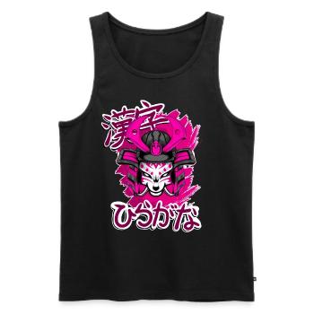 Kitsun Vaporwave Japanische Kami Vaporwave Kitsune - Männer Premium Bio Tank Top - Schwarz - Vorne - Michal (187cm)