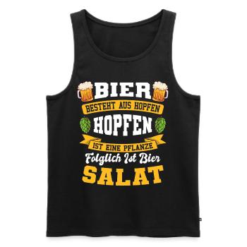 Lustiger Spruch Bier Ist Salat Hopfen Malz Alkohol - Männer Premium Bio Tank Top - Schwarz - Vorne - AI Model Male 178 light (178cm)
