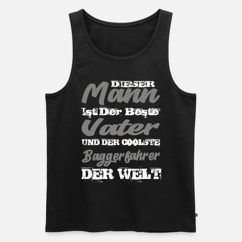 Baggerfahrer - Männer Premium Bio Tank Top - Schwarz