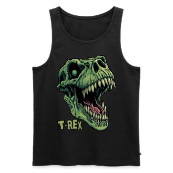 Green T-Rex Head Roaring Dinosaur - Männer Premium Bio Tank Top - Schwarz - Vorne - AI Model Male 178 light (178cm)
