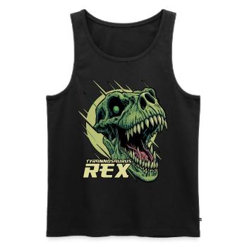 T-Rex Dinosaur Tyrannosaurus Rex Roaring Dino Head - Men's Premium Organic Tank Top - black - Front - AI Model Male 178 light (178cm)
