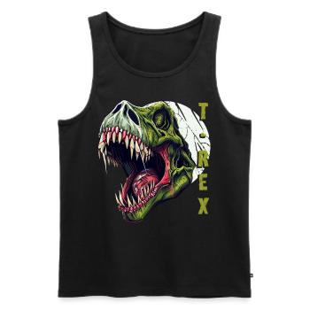 Tyrannosaurus Rex Zombie Dinosaur Head - Men's Premium Organic Tank Top - black - Front - AI Model Male 178 light (178cm)