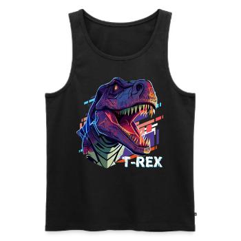 Colorful Roaring Tyrannosaurus Rex T-Rex Head Dino - Men's Premium Organic Tank Top - black - Front - AI Model Male 178 light (178cm)