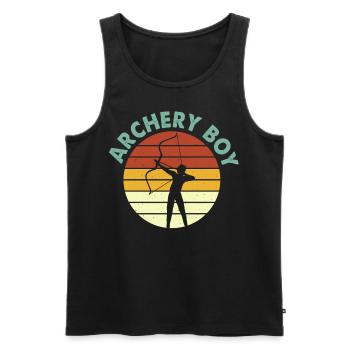 Retro Bogenschießen Bogenschütze Zielscheibe - Männer Premium Bio Tank Top - Schwarz - Vorne - AI Model Male 178 light (178cm)