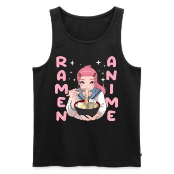 Kawaii Ramen School Girl Anime Girl Japanese Noodl - Männer Premium Bio Tank Top - Schwarz - Vorne - Michal (187cm)
