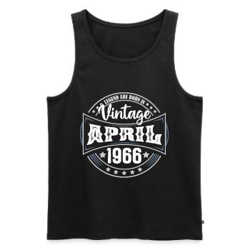 April 1966. Geburtstagsgeschenk April 1966 April - Männer Premium Bio Tank Top - Schwarz - Vorne - AI Model Male 178 light (178cm)