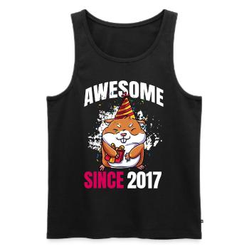 Awesome Since 2017 - 6th Hamster Birthday - Men's Premium Organic Tank Top - black - Front - Michal (187cm)