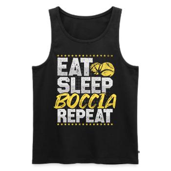 Boccia Eat Sleep Repeat Target Ball Hobby Boccia - Men's Premium Organic Tank Top - black - Front - AI Model Male 178 light (178cm)