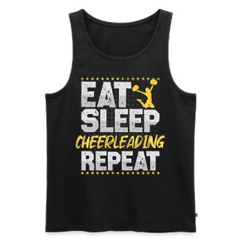 Cheerleading Eat Sleep Répétez Pompon Cheerleading - Débardeur bio Premium Homme - noir - Devant - AI Model Male 178 light (178cm)