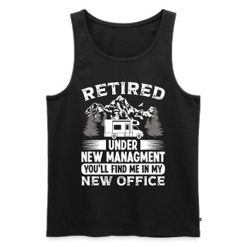Retired under new Managment new Office - Men's Premium Organic Tank Top - black - Front - Michal (187cm)