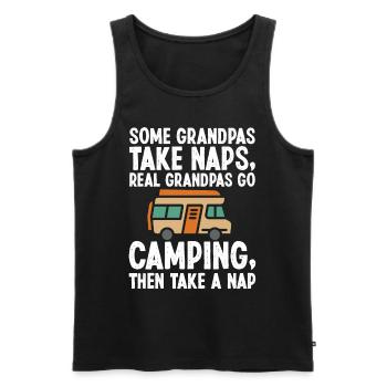 Grandpas take Naps real Camping Outdoor - Männer Premium Bio Tank Top - Schwarz - Vorne - Michal (187cm)