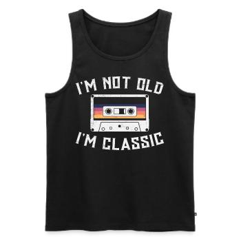 80s 90s Music Cassette Mixtape Funny - Débardeur bio Premium Homme - noir - Devant - Michal (187cm)