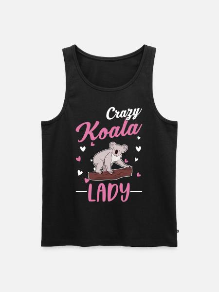 Verrückte Koala Frau - Männer Premium Bio Tank Top - Schwarz