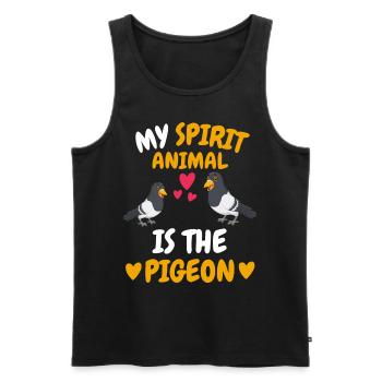 Mon animal spirituel pigeon cadeau d’élevage de pigeons - Débardeur bio Premium Homme - noir - Devant - Michal (187cm)