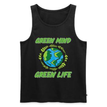 Eco-friendly Earth Planet Save Earth Day - Men's Premium Organic Tank Top - black - Front - Michal (187cm)