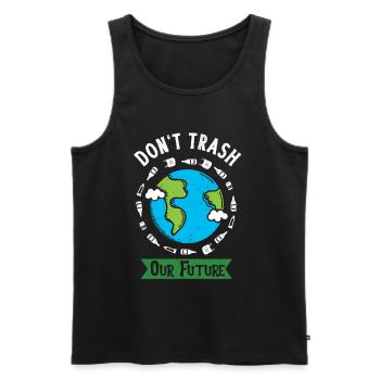 Eco-friendly Earth Planet Save Earth Day - Men's Premium Organic Tank Top - black - Front - Michal (187cm)