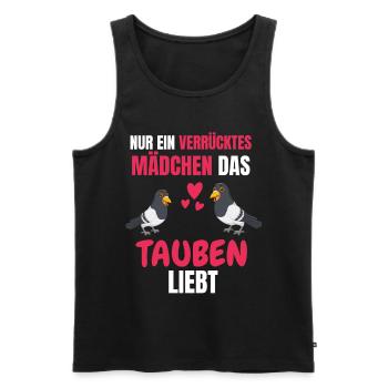 Taubenrennen Vogel Mädchen Lustiges Geschenk Taube - Männer Premium Bio Tank Top - Schwarz - Vorne - Michal (187cm)