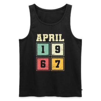 56. Geburtstag April Jahrgang 1967 Vintage - Männer Premium Bio Tank Top - Schwarz - Vorne - Michal (187cm)