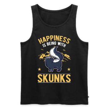 Stinktier Glück - Männer Premium Bio Tank Top - Schwarz - Vorne - AI Model Male 178 light (178cm)