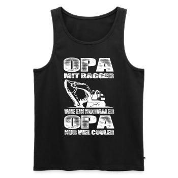 Opa Mit Bagger Wie Ein Normaler Opa Nur Cooler - Männer Premium Bio Tank Top - Schwarz - Vorne - Michal (187cm)