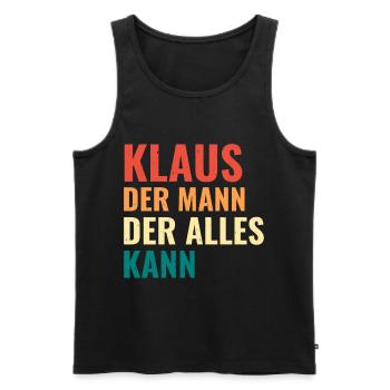 Klaus Der Mann Der Alles Kann Vorname Klaus - Männer Premium Bio Tank Top - Schwarz - Vorne - Michal (187cm)
