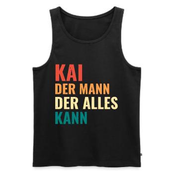 Kai Der Mann Der Alles Kann Vorname Kai - Männer Premium Bio Tank Top - Schwarz - Vorne - AI Model Male 178 light (178cm)