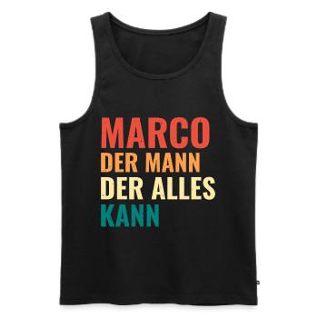 Marco Der Mann Der Alles Kann Vorname Marco - Männer Premium Bio Tank Top - Schwarz - Vorne - AI Model Male 178 light (178cm)