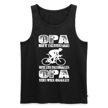 Opa Mit Rennrad Wie Ein Normaler Opa Nur Cooler - Männer Premium Bio Tank Top - Schwarz - Vorne - Michal (187cm)