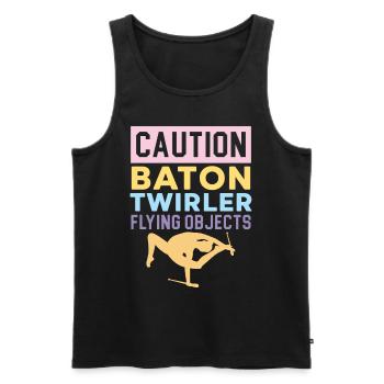 Vorsicht Baton Twirler Fliegende Objekte Baton Twi - Männer Premium Bio Tank Top - Schwarz - Vorne - AI Model Male 178 light (178cm)