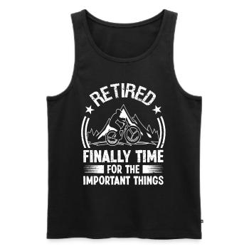 Retired finally Time for the important - Men's Premium Organic Tank Top - black - Front - Michal (187cm)