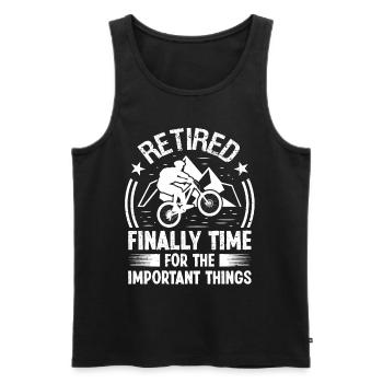 Retired finally Time for the important - Men's Premium Organic Tank Top - black - Front - Michal (187cm)