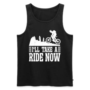 Mountainbiking Outdoor Design Men Women - Männer Premium Bio Tank Top - Schwarz - Vorne - Michal (187cm)