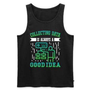 Collecting Data is always a good Idea - Men's Premium Organic Tank Top - black - Front - AI Model Male 178 light (178cm)