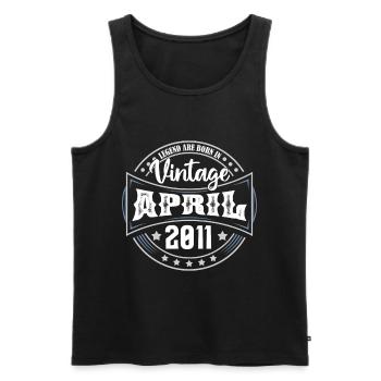 April 2011. Geburtstagsgeschenk April 2011 April - Männer Premium Bio Tank Top - Schwarz - Vorne - Michal (187cm)