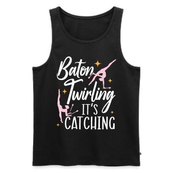 Baton Twirling C’est captivant Baton Twirling - Débardeur bio Premium Homme - noir - Devant - Michal (187cm)