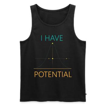 J’ai un potentiel de majeure en physique - Débardeur bio Premium Homme - noir - Devant - AI Model Male 178 light (178cm)