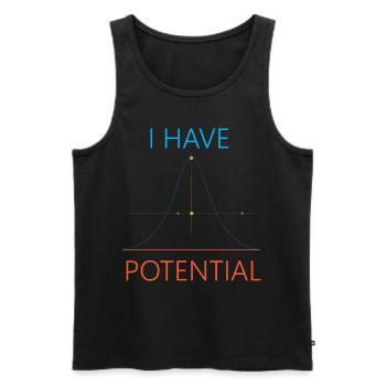 Majeure en physique J’ai du potentiel - Débardeur bio Premium Homme - noir - Devant - AI Model Male 178 light (178cm)