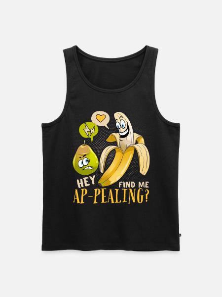 Banaan grap, grappige banaan aantrekkelijke woordspeling - Mannen Premium Bio Tanktop - zwart