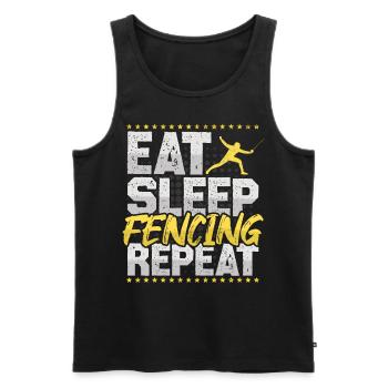 Fechten Eat Sleep Repeat Schwertkampf Schwerter - Männer Premium Bio Tank Top - Schwarz - Vorne - AI Model Male 178 light (178cm)