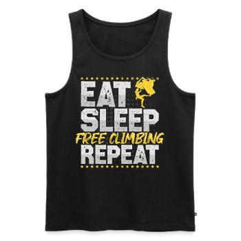 Freeclimbing Eat Sleep Repeat Klettern Hobby - Männer Premium Bio Tank Top - Schwarz - Vorne - AI Model Male 178 light (178cm)