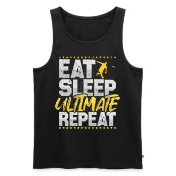 Ultimate Eat Sleep Repeat Frisbee Hobby Ultimate - Men's Premium Organic Tank Top - black - Front - AI Model Male 178 light (178cm)