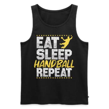 Handball Manger Dormir Répéter Balle Sports Hobby Handball - Débardeur bio Premium Homme - noir - Devant - Michal (187cm)