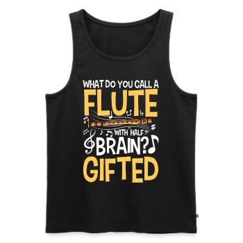 Flute With Brain - Gifted - Männer Premium Bio Tank Top - Schwarz - Vorne - Michal (187cm)