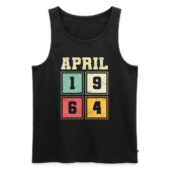 59th birthday April Vintage 1964 Vintage - Men's Premium Organic Tank Top - black - Front - Michal (187cm)