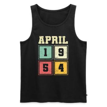 69. Geburtstag April Jahrgang 1954 Vintage - Männer Premium Bio Tank Top - Schwarz - Vorne - AI Model Male 178 light (178cm)