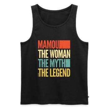 Mamou - the woman - the myth - the legend - Mamie - Débardeur bio Premium Homme - noir - Devant - Michal (187cm)