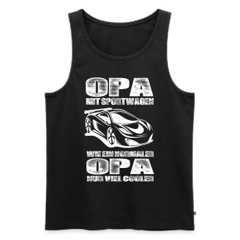 Opa Mit Sportwagen Wie Ein Normaler Opa Nur Cooler - Männer Premium Bio Tank Top - Schwarz - Vorne - Michal (187cm)