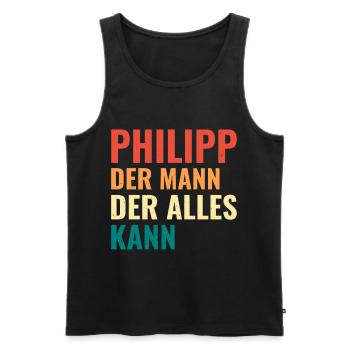 Philipp Der Mann Der Alles Kann Vorname Philipp - Männer Premium Bio Tank Top - Schwarz - Vorne - AI Model Male 178 light (178cm)